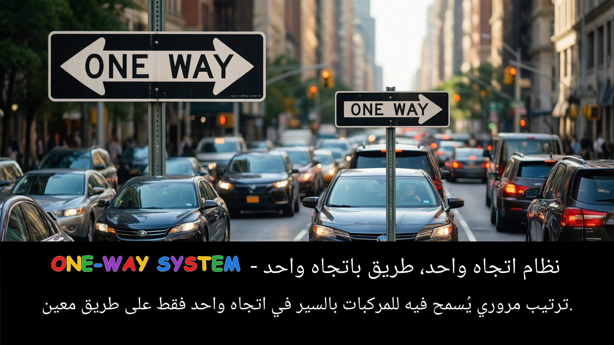 Arabic Illustration for one-way system